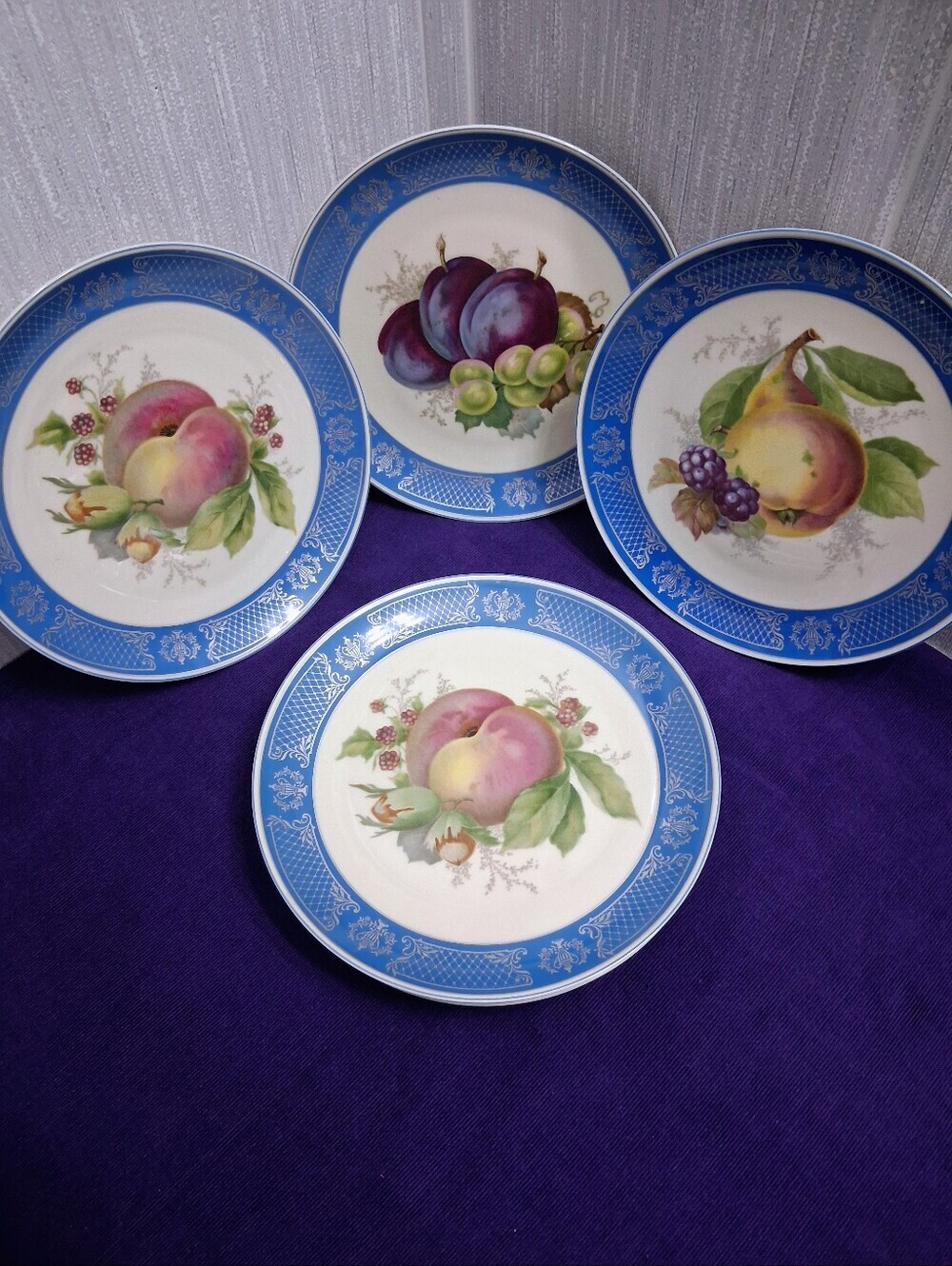 Vintage Rosenthal Selb 6pc Plates Fruits Dessert Sandwich Dishes Hand Decorated